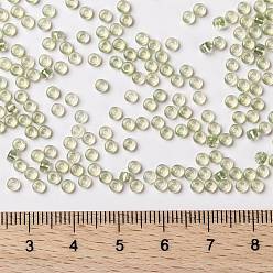 (RR1135) Inside Dyed Lime MIYUKI Round Rocailles Beads, Japanese Seed Beads, (RR1135) Inside Dyed Lime, 8/0, 3mm, Hole: 1mm, about 422~455pcs/bottle, 10g/bottle