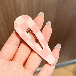 Розовый Заколки для волос из кожи аллигатора, аксессуары для волос для женщин и девочек, слеза, туманная роза, 66 мм