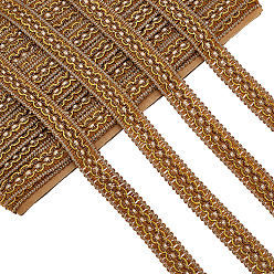 Verge D'or Foncé Rubans de polyester, ruban jacquard, ruban tyrolien, accessoires du vêtement, verge d'or noir, 7/8 pouces (22 mm)