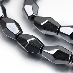 Non-magnetic Hematite Non-magnetic Synthetic Hematite Beads Strands, Faceted, Bicone, 12.5x7.5~8mm, Hole: 1mm, about 33pcs/strand, 15.9 inch(40.5cm)