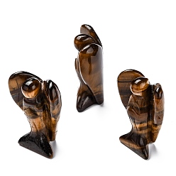 Тигровый глаз Естественный тигр украшения дисплея глаз, целебные камни ангельского декора, энергетические подарки рейки для женщин мужчин, ангел, 19x31~36x48~51 мм