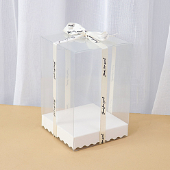 White Rectangle Transparent Plastic Packaging Box, for Candle Packaging Gift Box, White, 15x10x10cm