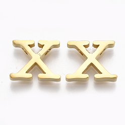 Letter X 304 Stainless Steel Pendants, Golden, Letter, Letter.X, 11.5x15x3mm, Hole: 1.8mm