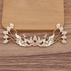 Light Gold Поиск волос из сплава феникса, ювелирные аксессуары своими руками, параметры круглых бусин, золотой свет, 100x34 мм, подходит для бусин 2 мм и 5 мм.