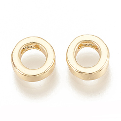 Letter O Brass Charms, Real 18K Gold Plated, Letter.O, 7~8.5x4~7.5x2mm, Hole: 1mm