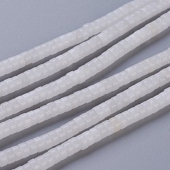 Белый Нефрит Бусины из натурального белого нефрита, Heishi бусы, Плоский круглый / диск, 4~4.5x2.5 мм, отверстие : 0.7 мм, около 167 шт / нитка, 15.43 дюйм (39.2 см)