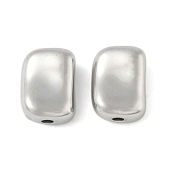 Нержавеющая Сталь Цвет 304 из нержавеющей стали бусы, прямоугольная призма, цвет нержавеющей стали, 14x10x6 мм, отверстие : 2 мм