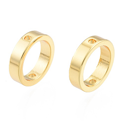 Настоящее золото 18K Латунной шариковой кадров, круг кадров, кольцо, без никеля , реальный 18 k позолоченный, 10x2.5 мм, отверстие : 1.2 мм