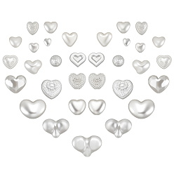 (52) Непрозрачная лаванда 250 бусины из абс-пластика с имитацией жемчуга, сердце, разноцветные, 5~17x6~23x4~13 мм, отверстие : 1.2~2 мм