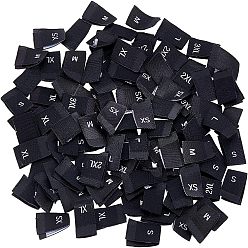 Dark Khaki 480Pcs 10 Patterns Clothing Size Labels, Woven Crafting Craft Labels, for Clothing Sewing, Dark Khaki, 35x14mm, 48pcs/pattern