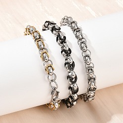 (52) Непрозрачная лаванда 8мм 201 Браслеты из нержавеющей стали с византийскими цепочками для женщин, с 304 нержавеющей стали застежки, разноцветные, 8-7/8 дюйм (22.5 см)