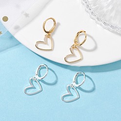 Золотой & Серебряный Латунные подвески в форме сердца, серьги с застежкой-крючком, золотой и серебряный, 25x12.5 мм, 2 пар / набор