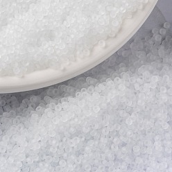 (RR131F) Матовый Хрустальный Миюки круглые бусины рокайль, японский бисер, 15/0, (rr 131 f) матовый кристалл, 1.5 мм, Отверстие : 0.7 мм , около 27777 шт / 50 г