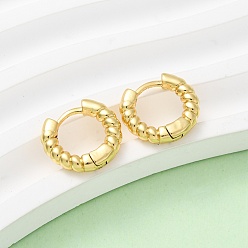 Настоящее золото 16K Латунные серьги обруча, круглые кольца, реальный 16 k позолоченный, 15x3 мм