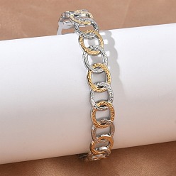 Золотой & Цвет Нержавеющей Стали Двухцветные 304 браслеты-манжеты из нержавеющей стали, Браслеты-кольца для женщин, ионное покрытие (ip), долговечный, золотые и нержавеющая сталь цвет, внутренний диаметр: 1.93x2.44 дюйм (4.9x6.2 см)