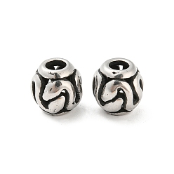 Antique Silver 316 Surgical Stainless Steel  Beads, Snake, Antique Silver, 10x10mm, Hole: 4mm