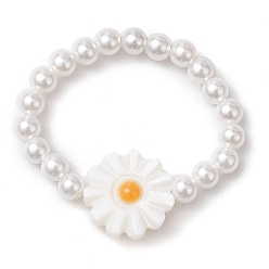 Белый Круглые ракушечные жемчужины растягивающиеся кольца, Кольца для женщин из натуральных пресноводных ракушек, белые, 3 мм, внутренний диаметр: 19 мм