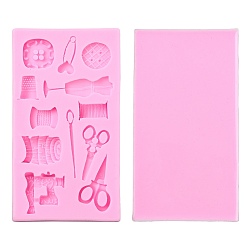 Pink 2шт. силиконовые формы для шоколада с тематикой шитья для самостоятельного изготовления выпечки, розовые, 10.4x5.7x0.9 см