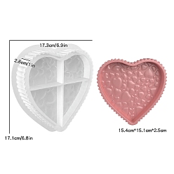 Heart DIY Silicone Jewelry Plate Molds, Resin Casting Molds, Clay Craft Mold Tools, Heart, 171x173x26mm