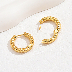 Золотой Латунные витые спиральные серьги-кольца, золотые, 20 мм