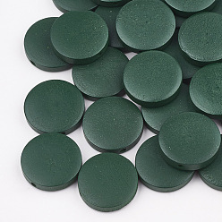 Зеленый Бусины из натуральной груши, окрашенные, плоско-круглые, зелёные, 20x5 мм, отверстие : 2 мм
