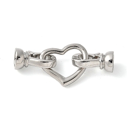 Платина Латунь раз по сравнению с застежками, без свинца и без кадмия, долговечный, стойки покрытие, сердце, платина, 33 мм