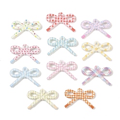 (52) Непрозрачная лаванда Непрозрачные печатные акриловые подвески, бантом, разноцветные, 34x48x9 мм, отверстие : 3.3 мм