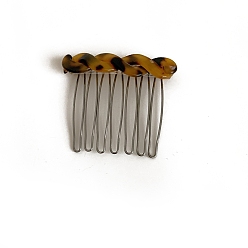Сиена Ацетат целлюлозы (смола) аксессуары для волос, с металлическими гребнями для волос для женщин и девочек, цвет охры, 55x49 мм