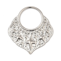 Нержавеющая Сталь Цвет Не тускнеющие 304 подвески из нержавеющей стали, лист со звездочкой, цвет нержавеющей стали, 33x30.5x2 мм, отверстие : 15 мм