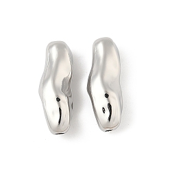 Платина Самородки латунные бусины, стойки покрытие, долговечный, без кадмия и без свинца, платина, 22x8x7.5 мм, отверстие : 2 мм