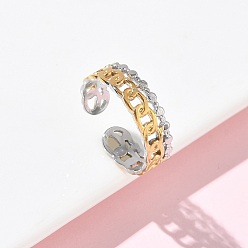 Другие 304 открытые кольца манжеты из нержавеющей стали, ионное покрытие (ip), золотые и нержавеющая сталь цвет, регулируемый, 6 мм