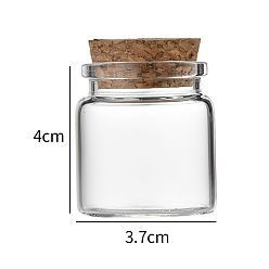 Прозрачный Стеклянная бутылка, с пробкой, бутылка желаний, колонка, прозрачные, 3.7x4 см, емкость: 25 мл (0.85 жидких унций)