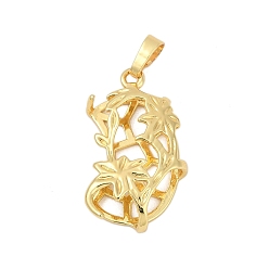 Золотой Подвеска в форме цветка из латуни с кабошоном, настройки открытой спины, золотые, лоток : 26.5 мм, 33x19.5x8.5 мм, отверстие : 8 мм