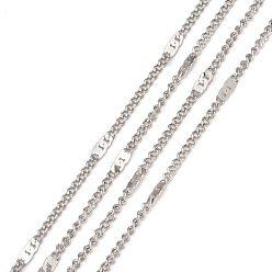Нержавеющая Сталь Цвет Устойчивые к потускнению 304 цепи Figaro из нержавеющей стали, с катушкой, пайки, цвет нержавеющей стали, ссылка: 2~5.2x1.4x0.9 mm, около 32.8 футов (10 м) / рулон