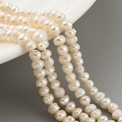 Белый Навахо Нити из натурального культивированного пресноводного жемчуга, картофель, навахо белый, 2.5~3 мм, отверстие : 0.5 мм, около 82~83 шт / нитка, 7.09 дюйм (18 см)
