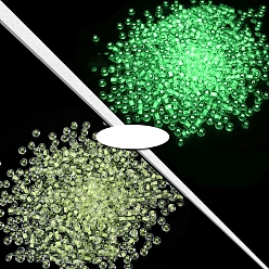 Светло-желтый Светящиеся прозрачные круглые стеклянные бусины, ювелирные аксессуары своими руками, светящиеся в темноте бусы, светло-желтый, 3 мм, 450 г