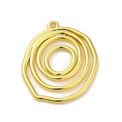 Flat Round 304 Stainless Steel Pendants, Real 18K Gold Plated, Flat Round, 29x24.5x1.7mm, Hole: 1.4mm