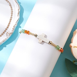 Зеленый Браслеты из бисера в форме цилиндра из стеклянного бисера, Браслеты из синтетических бирюзовых бусин для мужчин и женщин, зелёные, внутренний диаметр: 3/4 ~3-1/2 дюйм (2.05~8.85 см)