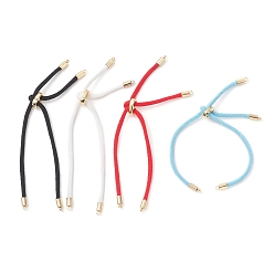 (52) Непрозрачная лаванда Изготовление браслета-слайдера из нейлонового круглого шнура, с силиконовыми подвесками из цинкового сплава и 304 наконечниками из нержавеющей стали., золотые, разноцветные, 9.06 дюйм (23 см)