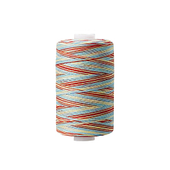 Colorful Polyester Sewing Thread, for Hand & Machine Sewing, Segment Dyed, Embroidery, Colorful, 0.4mm, 1000yard/roll.