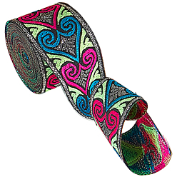 Сердце 7m плоские полиэстеровые ленты для вышивки, жаккардовая лента, сердце, 1-5/8 дюйм (40 мм), около 7.66 ярдов (7 м) / рулон