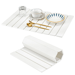 White Diatomaceous Earth Cup Mats, with Cloth Fabric and Sandpaper, Rectangle, White, 590x388x8.5mm