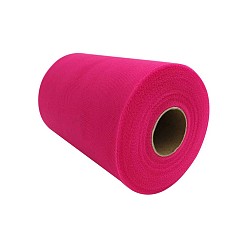 Deep Pink Deco Mesh Ribbons, Tulle Fabric, Tulle Roll Spool Fabric For Skirt Making, Deep Pink, 6 inch(15cm), about 100yards/roll(91.44m/roll)