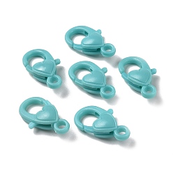 Голубой Пластиковые застежки-клешни омара, сердце, голубой, 22.5x13x6.5 мм, отверстие : 3 мм