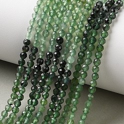 Другие Нефриты Нити из натурального нефрита с градиентным цветом, граненые, круглые, 3~3.5 мм, отверстие : 0.6 мм, около 111~113 шт / нитка, 14.80''~14.96'' (37.6~38 см)