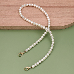 Снежный Пластиковые ремни для сумок с имитацией жемчуга и бисером, с карабин-лобстерами , для замены ручки сумочки, снег, 60 см