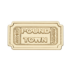 Rectangle Сплава брошь, золотые, памятный значок, билет в один конец, чтобы забить городские кегли, прямоугольные, 29x15 мм