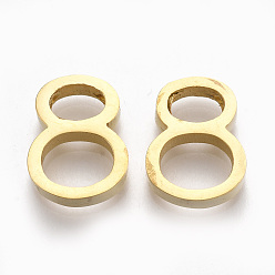 Number 304 Stainless Steel Pendants, Number, Golden, Num.8, 13x10x3mm, Hole: 1.8mm