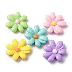 Цветок Непрозрачные кабошоны из смолы, разноцветные, цветок, 27x7 мм