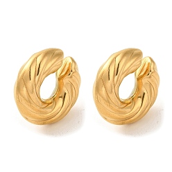 Золотой 304 ушные манжеты из нержавеющей стали, круглые, золотые, 29.5x30x10 мм